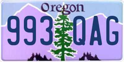 OR license plate 993QAG