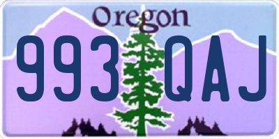 OR license plate 993QAJ