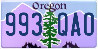 OR license plate 993QAO