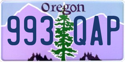 OR license plate 993QAP