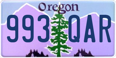 OR license plate 993QAR