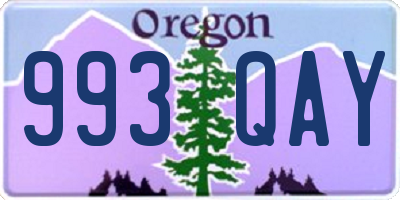 OR license plate 993QAY