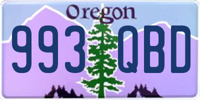 OR license plate 993QBD