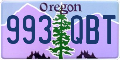 OR license plate 993QBT