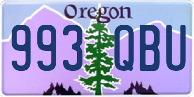 OR license plate 993QBU