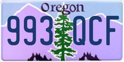 OR license plate 993QCF