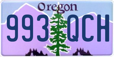 OR license plate 993QCH