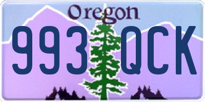 OR license plate 993QCK