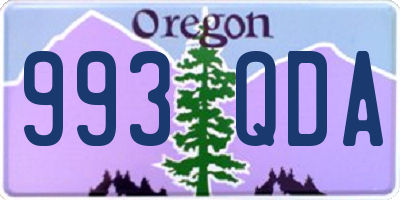 OR license plate 993QDA