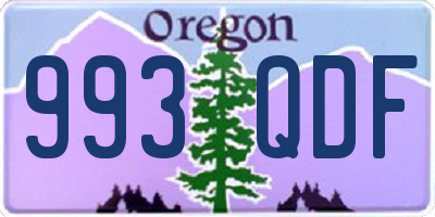 OR license plate 993QDF