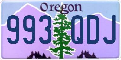 OR license plate 993QDJ