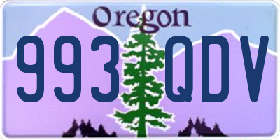 OR license plate 993QDV