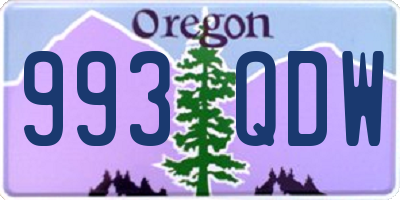 OR license plate 993QDW
