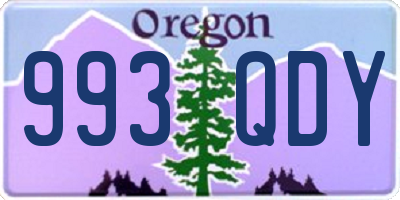 OR license plate 993QDY