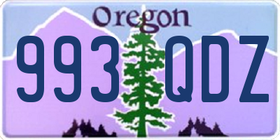 OR license plate 993QDZ