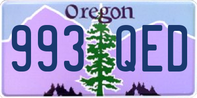 OR license plate 993QED