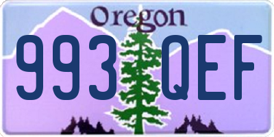 OR license plate 993QEF