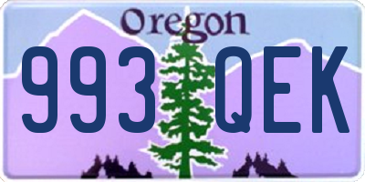 OR license plate 993QEK