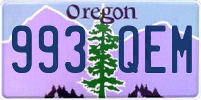 OR license plate 993QEM