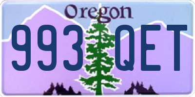 OR license plate 993QET