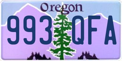 OR license plate 993QFA