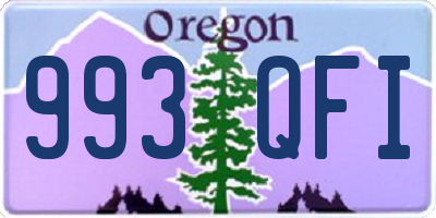 OR license plate 993QFI