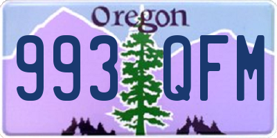 OR license plate 993QFM