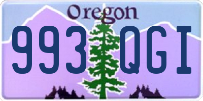OR license plate 993QGI