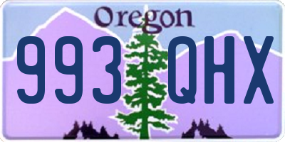 OR license plate 993QHX