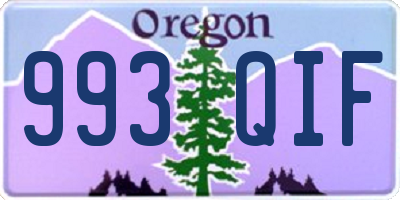 OR license plate 993QIF