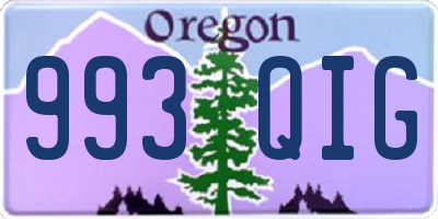 OR license plate 993QIG
