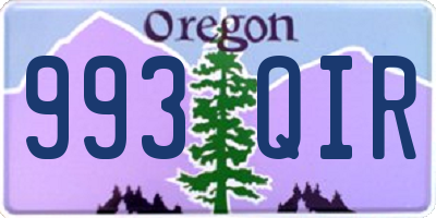 OR license plate 993QIR