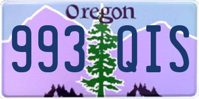 OR license plate 993QIS