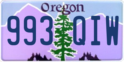 OR license plate 993QIW