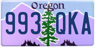 OR license plate 993QKA