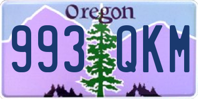 OR license plate 993QKM