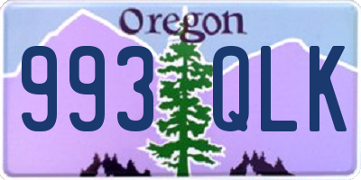 OR license plate 993QLK