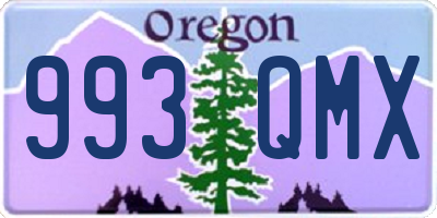 OR license plate 993QMX