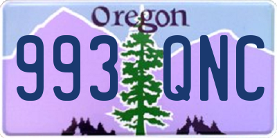 OR license plate 993QNC