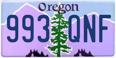 OR license plate 993QNF