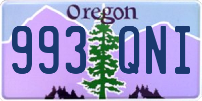 OR license plate 993QNI
