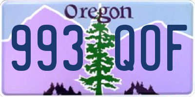 OR license plate 993QOF