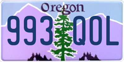 OR license plate 993QOL