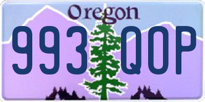 OR license plate 993QOP