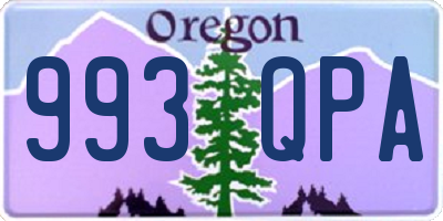 OR license plate 993QPA