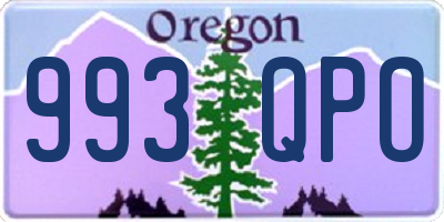 OR license plate 993QPO
