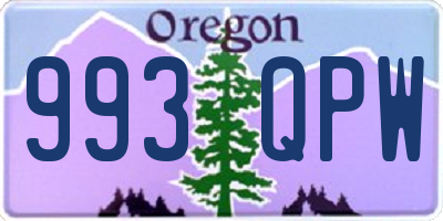 OR license plate 993QPW