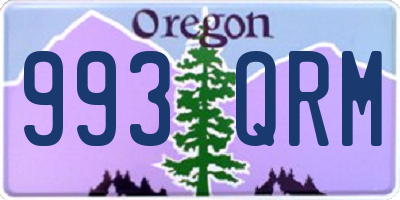 OR license plate 993QRM
