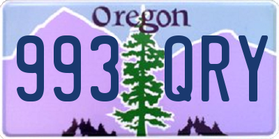 OR license plate 993QRY