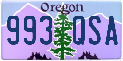 OR license plate 993QSA
